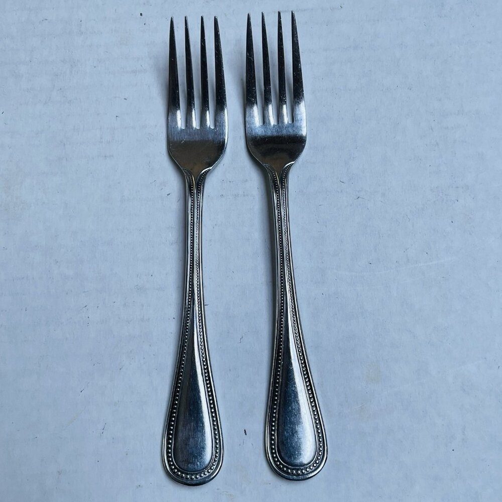 OXFORD HALL Stratton Stainless Flatware Beaded Edge Crafted in Japan Salad Fork‎
